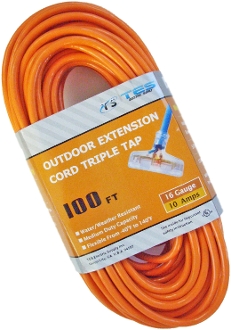 16 Gauge 100 Ft. Triple Tap SJTW Orange Cord