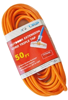 14 Gauge 50 Ft. Triple Tap SJTW Orange Cord