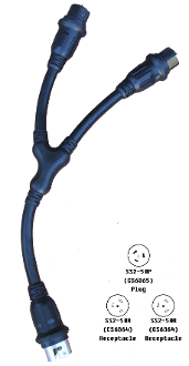 2 Ft 6/3-8/1 STW Temporary Power "Y" Apadter